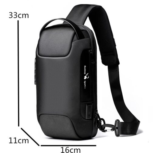 Men's Waterproof USB Oxford Crossbody Bag Anti-theft Shoulder Sling Bag Multifunction Short Travel Messenger Chest Pack For Male - Image 2