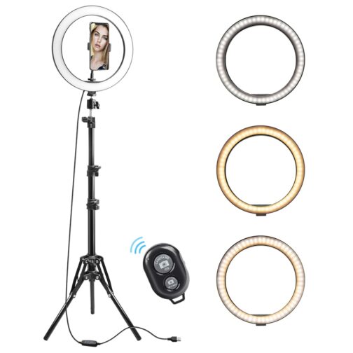 10 Inch  26CM  Ring Light with Stand - Rovtop LED Camera Selfie Light Ring for iPhone Tripod and Phone Holder for Video Photography - Image 9