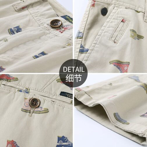 Print Shorts Men 100% Cotton Cargo Shorts - Image 5