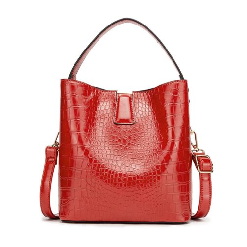 Crocodile Pattern Bucket Bags Leather Handbags Women Crossbody Bags Totes Ladies Shoulder Messenger Bag Female Purses - Image 10