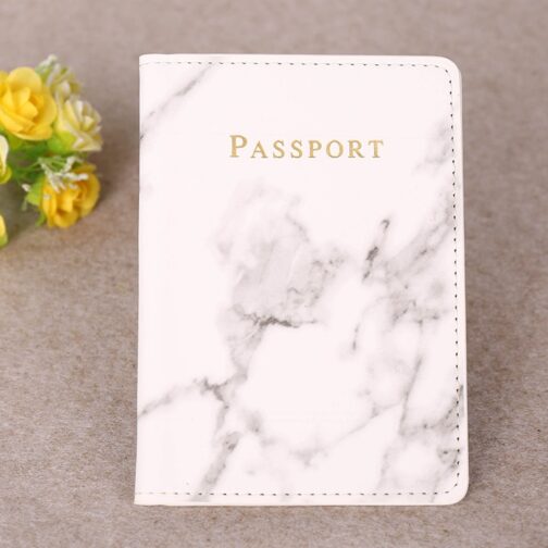 Fashion Women Men Passport Cover Pu Leather Marble Style Travel ID Credit Card Passport Holder Packet Wallet Purse Bags Pouch - Image 12