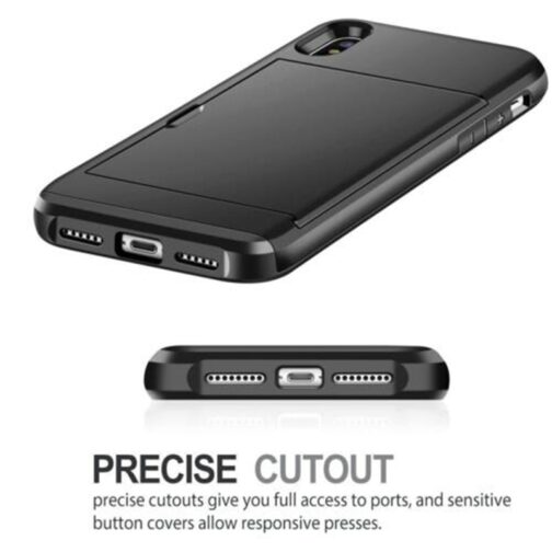 For iPhone 11 Pro Max XS X XR Case Slide Armor Wallet Card Slots Holder Cover For IPhone 7 8 6 6s Plus 5 5s TPU Shockproof Shell - Image 2