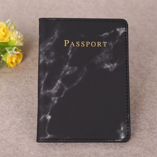 Fashion Women Men Passport Cover Pu Leather Marble Style Travel ID Credit Card Passport Holder Packet Wallet Purse Bags Pouch - Image 7