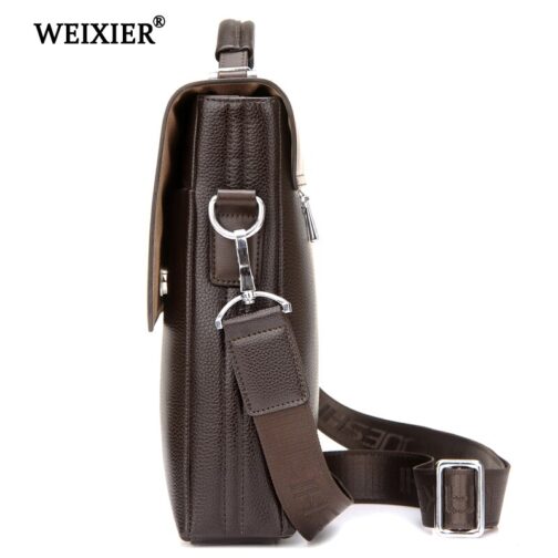 WEIXIER Brand Men High Quality Microfiber Synthetic Leather Tote Fashion Male Bag Messenger Business Handbag Laptop Shoulder Bag - Image 4