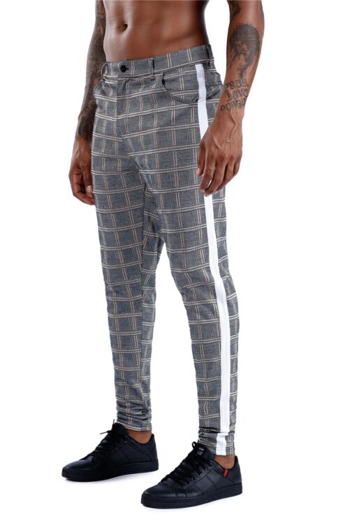 Brand Plaid Pants  Skinny Trousers - Image 12