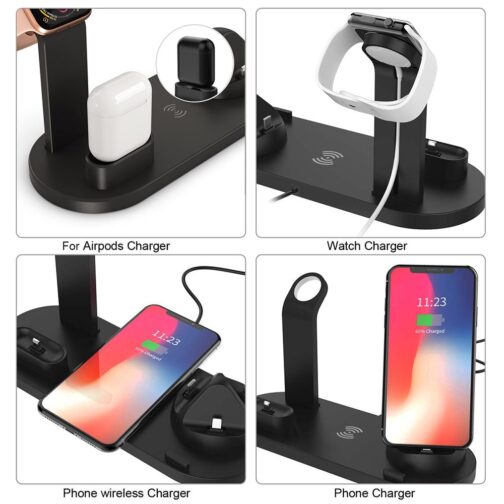 4 in 1 Wireless Charging Dock Station For Apple Watch iPhone X XS XR MAX 11 Pro 8 Airpods 10W Qi Fast Charger Stand Holder - Image 5