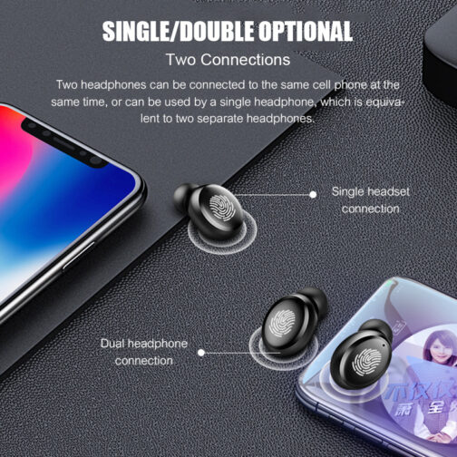 VOULAO Bluetooth 5.0 Earphone Wireless Headphons Sport Handsfree Earbuds 9D Stereo Waterproof Headset With 4000mAh Power Bank - Image 4