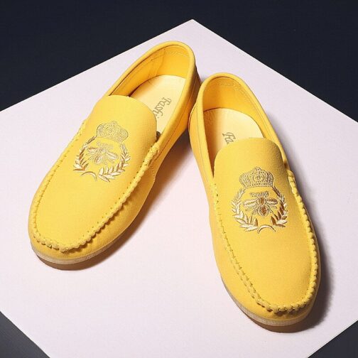 Summer  Lok Fu Shoes Men 's Casual Shoes Yellow Wearable Soft Bottom Driving Leather Shoes Men 's Formal Dress Shoes - Image 10