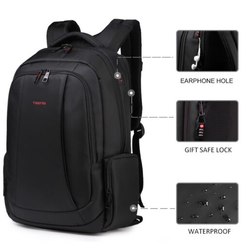 Anti Theft Nylon 27L Men 15.6 inch Laptop Backpacks School Fashion Travel Male Mochilas Feminina Casual Man Schoolbag - Image 2