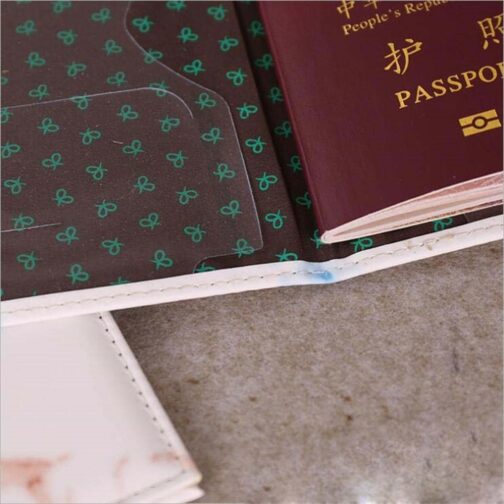 Fashion Women Men Passport Cover Pu Leather Marble Style Travel ID Credit Card Passport Holder Packet Wallet Purse Bags Pouch - Image 4