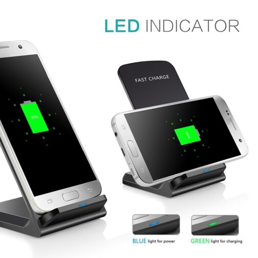 10W Q740 Wireless Folding Vertical Quick Charger USB Fast Charging Bracket High Power Docking Stand For Mobile Phones Desktop - Image 4