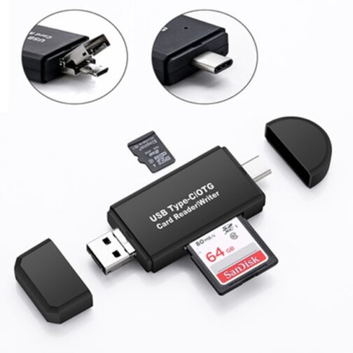 Type C & micro USB & USB 3 In 1 OTG Card Reader  High-speed USB2.0 Universal OTG TF/SD for Android Computer Extension Headers - Image 7