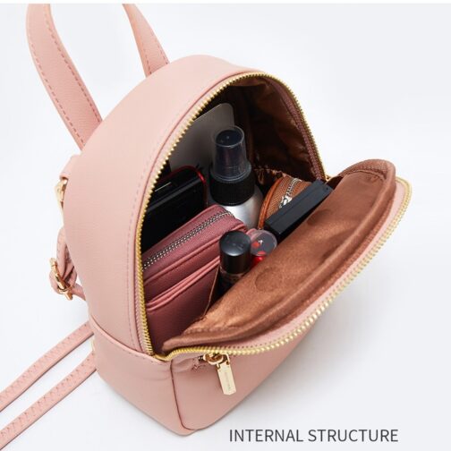 Forever Young Designer Women Backpack Mini Soft Touch Leather Small Backpack Female Fashion Ladies Bagpack Satchel Shoulder Bag - Image 6