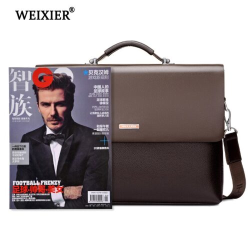 WEIXIER Brand Men High Quality Microfiber Synthetic Leather Tote Fashion Male Bag Messenger Business Handbag Laptop Shoulder Bag - Image 5