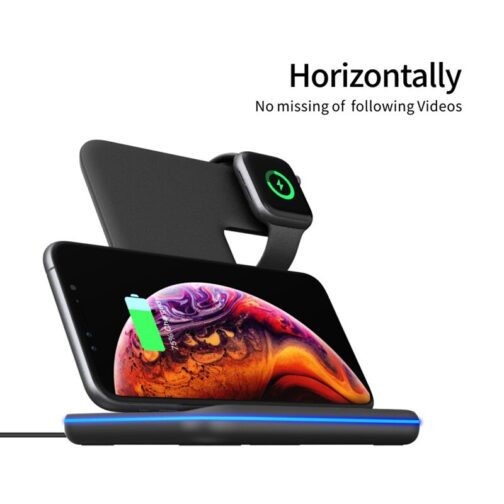 3 In 1 Mobile Phone Watch Headset Wireless Charger Stand For iPhone Airpods iWatch 1 2 3 4 Wireless Charging