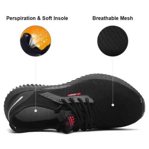 Indestructible Men Safety Work Shoes with Steel Toe Cap Puncture-Proof Boots Lightweight Breathable Sneakers - Image 4