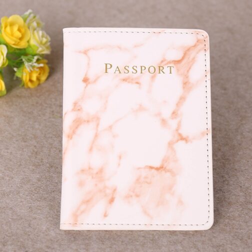 Fashion Women Men Passport Cover Pu Leather Marble Style Travel ID Credit Card Passport Holder Packet Wallet Purse Bags Pouch - Image 11