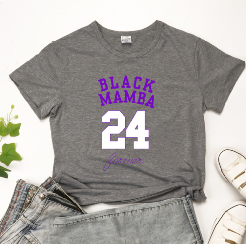 Kobe Memorial BLACK MAMBA 24 Short Sleeve Women's Casual T-Shirts - Image 2