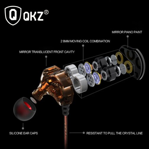 Earphones QKZ KD4 fone de ouvido Mini Dual Driver Original hybrid dual dynamic driver Headphone mp3 DJ Headset auriculares - Image 4