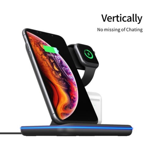 3 In 1 Mobile Phone Watch Headset Wireless Charger Stand For iPhone Airpods iWatch 1 2 3 4 Wireless Charging - Image 8