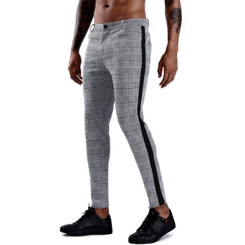 Brand Plaid Pants  Skinny Trousers - Image 7