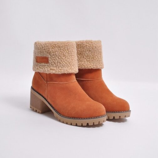 New Women Boots Winter Outdoor Keep Warm Fur Boots Waterproof Women's Snow Boots Thick Heel With Round Head Short Boot - Image 11