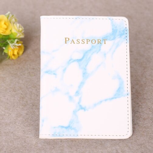 Fashion Women Men Passport Cover Pu Leather Marble Style Travel ID Credit Card Passport Holder Packet Wallet Purse Bags Pouch - Image 8