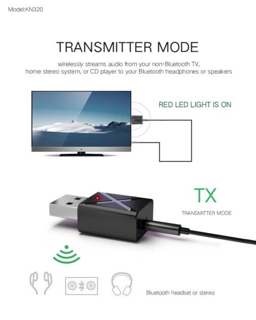 Bluetooth 5.0 Audio Receiver Transmitter Mini Stereo Bluetooth AUX RCA USB 3.5mm Jack For TV PC Car Kit Wireless Adapter - Image 2