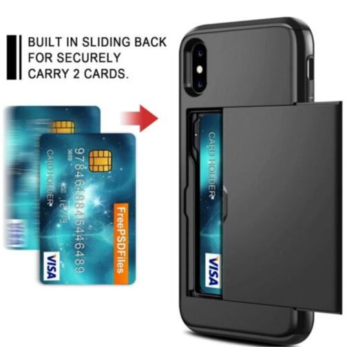 For iPhone 11 Pro Max XS X XR Case Slide Armor Wallet Card Slots Holder Cover For IPhone 7 8 6 6s Plus 5 5s TPU Shockproof Shell - Image 5