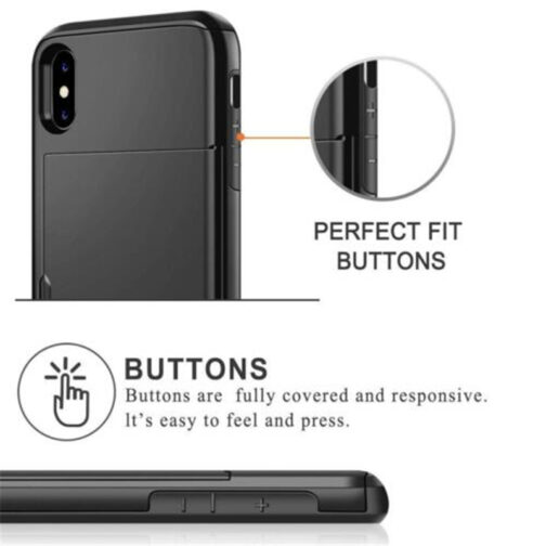 For iPhone 11 Pro Max XS X XR Case Slide Armor Wallet Card Slots Holder Cover For IPhone 7 8 6 6s Plus 5 5s TPU Shockproof Shell - Image 3