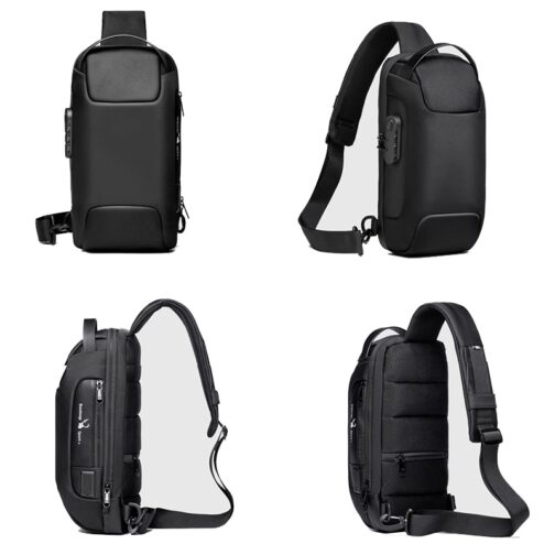 Men's Waterproof USB Oxford Crossbody Bag Anti-theft Shoulder Sling Bag Multifunction Short Travel Messenger Chest Pack For Male - Image 6