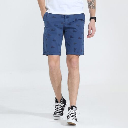 Print Shorts Men 100% Cotton Cargo Shorts - Image 4