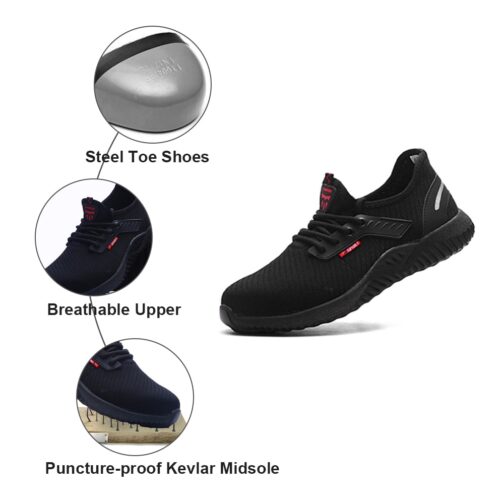 Indestructible Men Safety Work Shoes with Steel Toe Cap Puncture-Proof Boots Lightweight Breathable Sneakers - Image 3