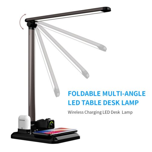 LED Table Desk Lamp 4 in 1 Qi Wireless Charger For Mobile Phone Watch Earphone HOt - Image 3